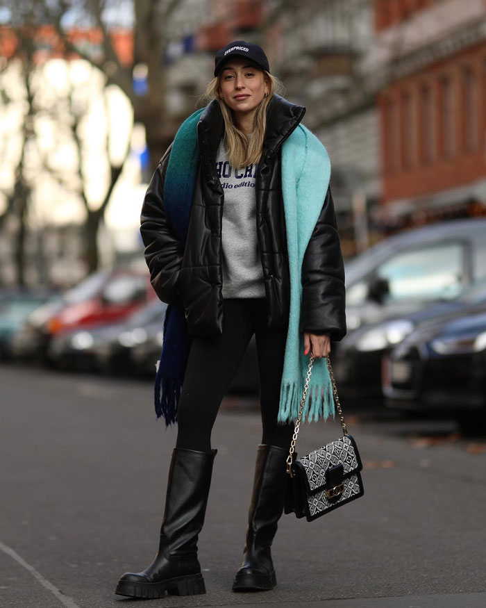 How to wear the leather puffer jacket