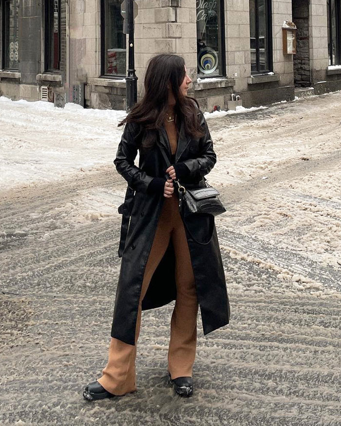 How to wear the leather trench coat