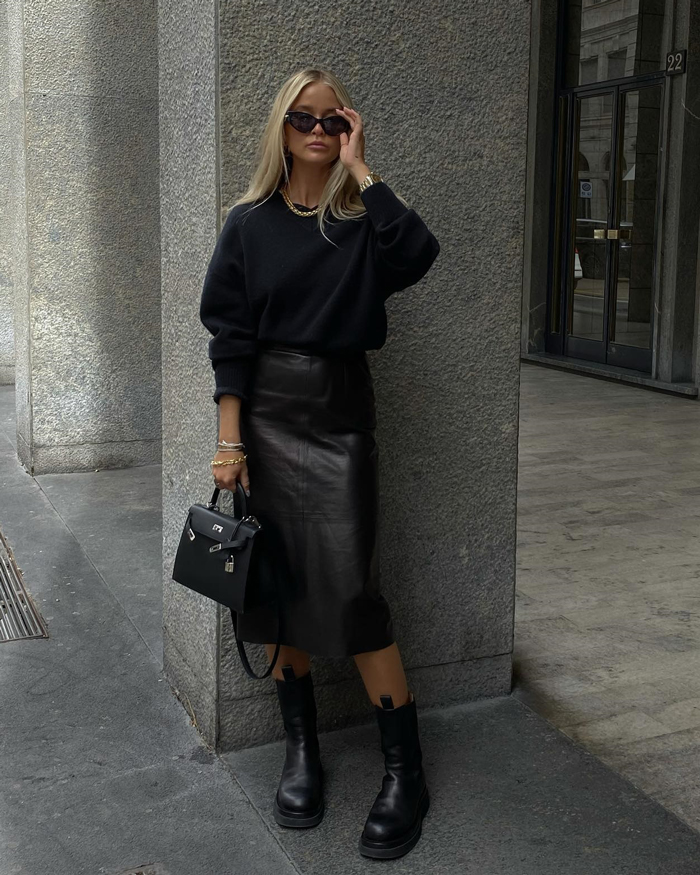How to wear leather skirts